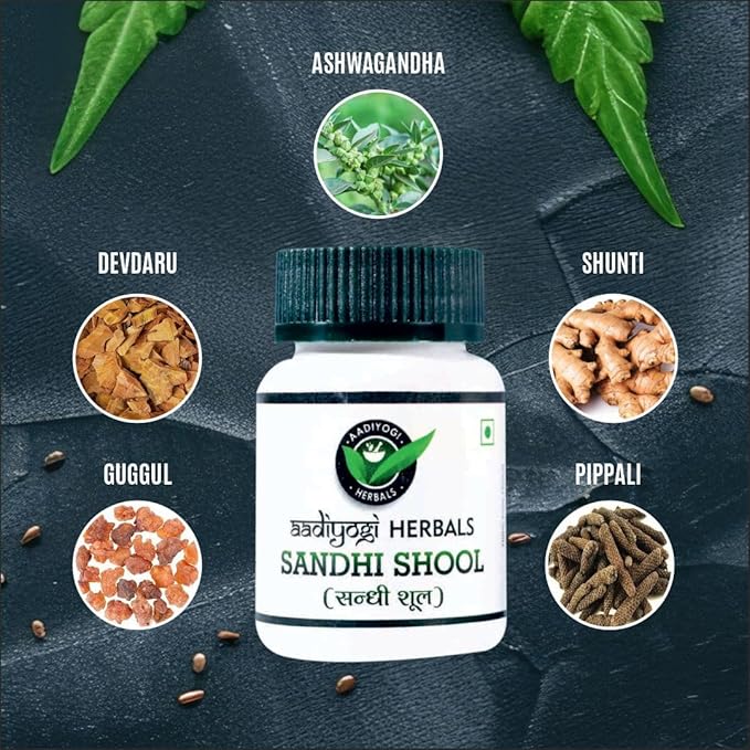 Aadiyogi Herbals Sandhi Shool Vati for Joint Point Relief 30 Tablets | Ayurvedic Supplement, Bone and Joint Wellness (Pack of 2)