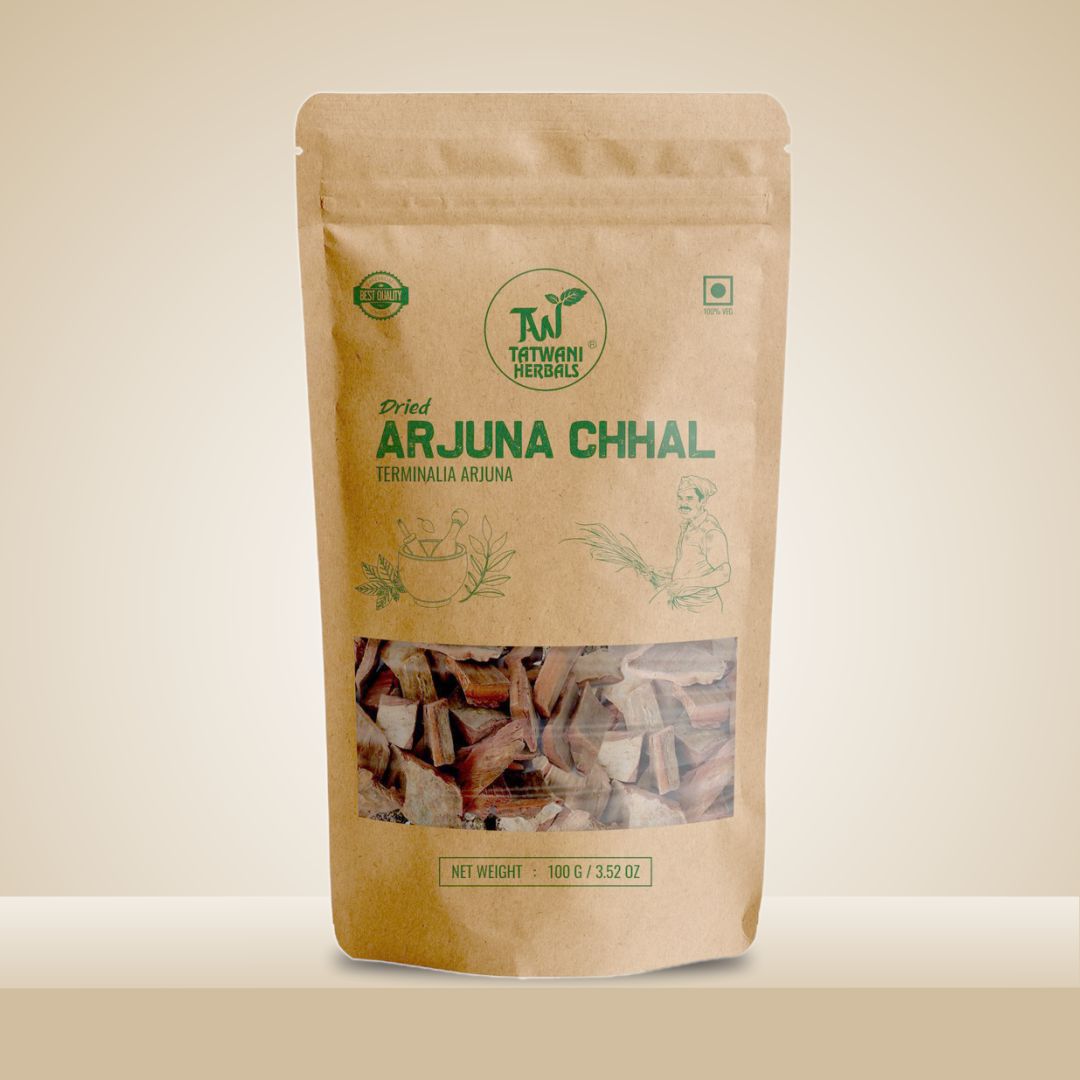TATWANI HERBALS Dried Arjun Ki Chaal 100g | Dried Arjuna Tree Bark for Heart Wellness & Healthy Cholesterol | 100% Natural & Raw