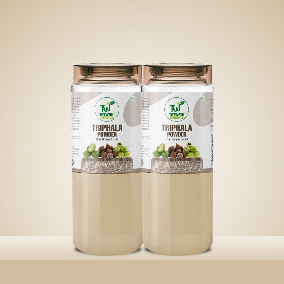 TATWANI HERBALS Triphala Powder 100g | Triphala Churna Powder supports Healthy Digestion, Improves Gut Health & Relieves Constipation (Pack of 2)
